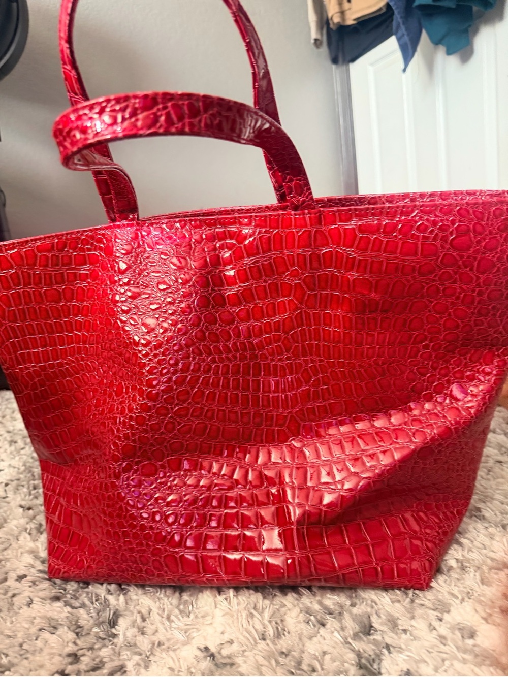 Bath & Body Works Red Croc-Embossed Tote